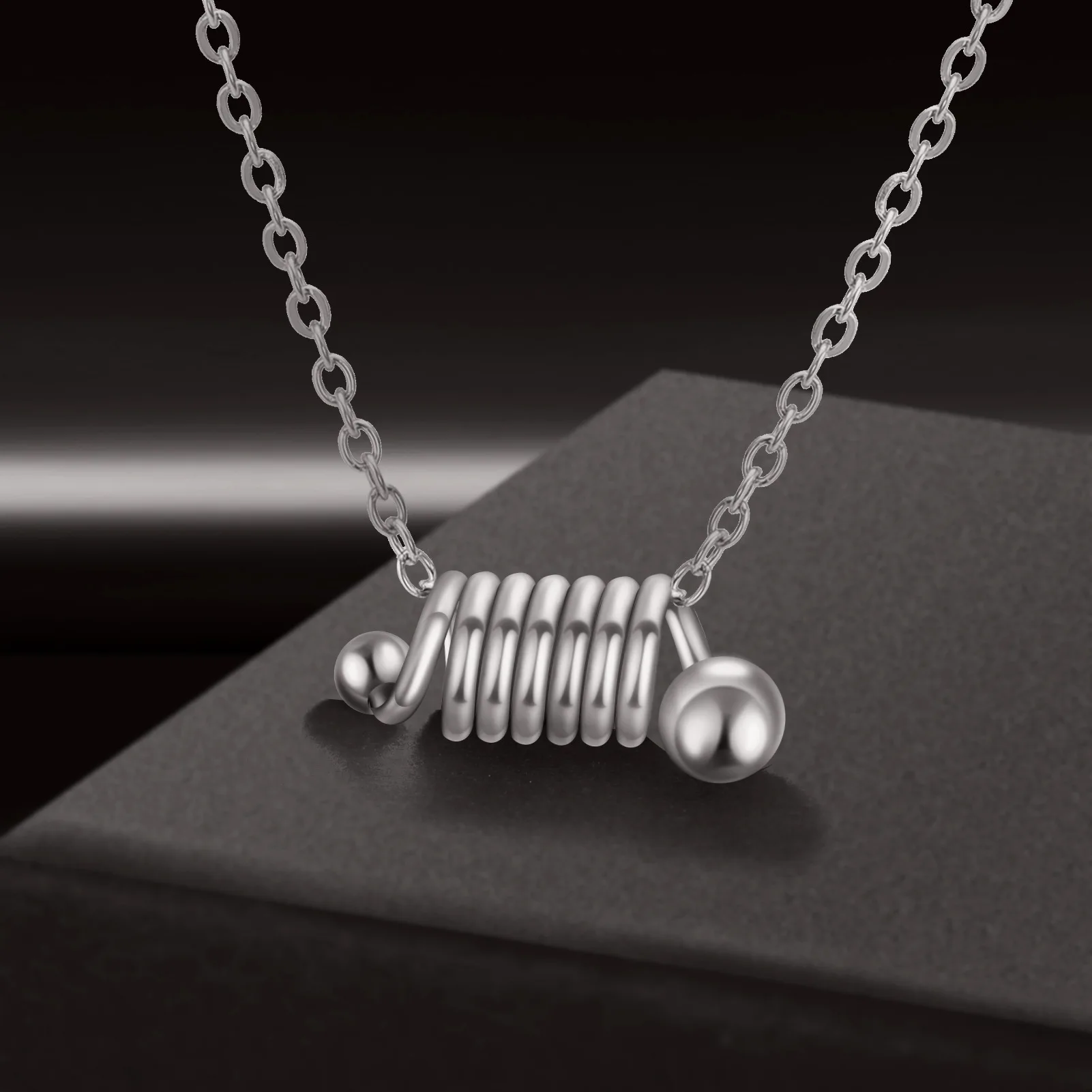Creative Stainless Steel Necklace Spring Shape Pendant Necklaces for Women Gold Color Party Outdoor Accessories Jewelry Gift