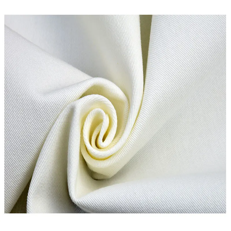 T/C65/35 14X10 150cm 255GSM 2/1 Twill OE/RS Yarn Quality Airjet Woven High Strength Solid Reactive Dyed Khaki Workwear Fabric
