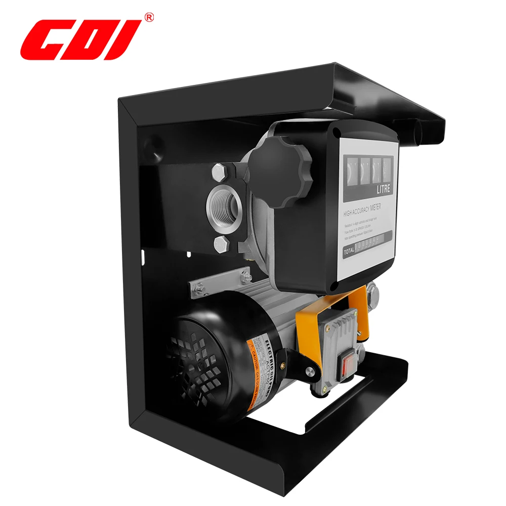 220v portable diesel kerosene fuel pump assy with flow meter nozzle hoses for private car petrol station