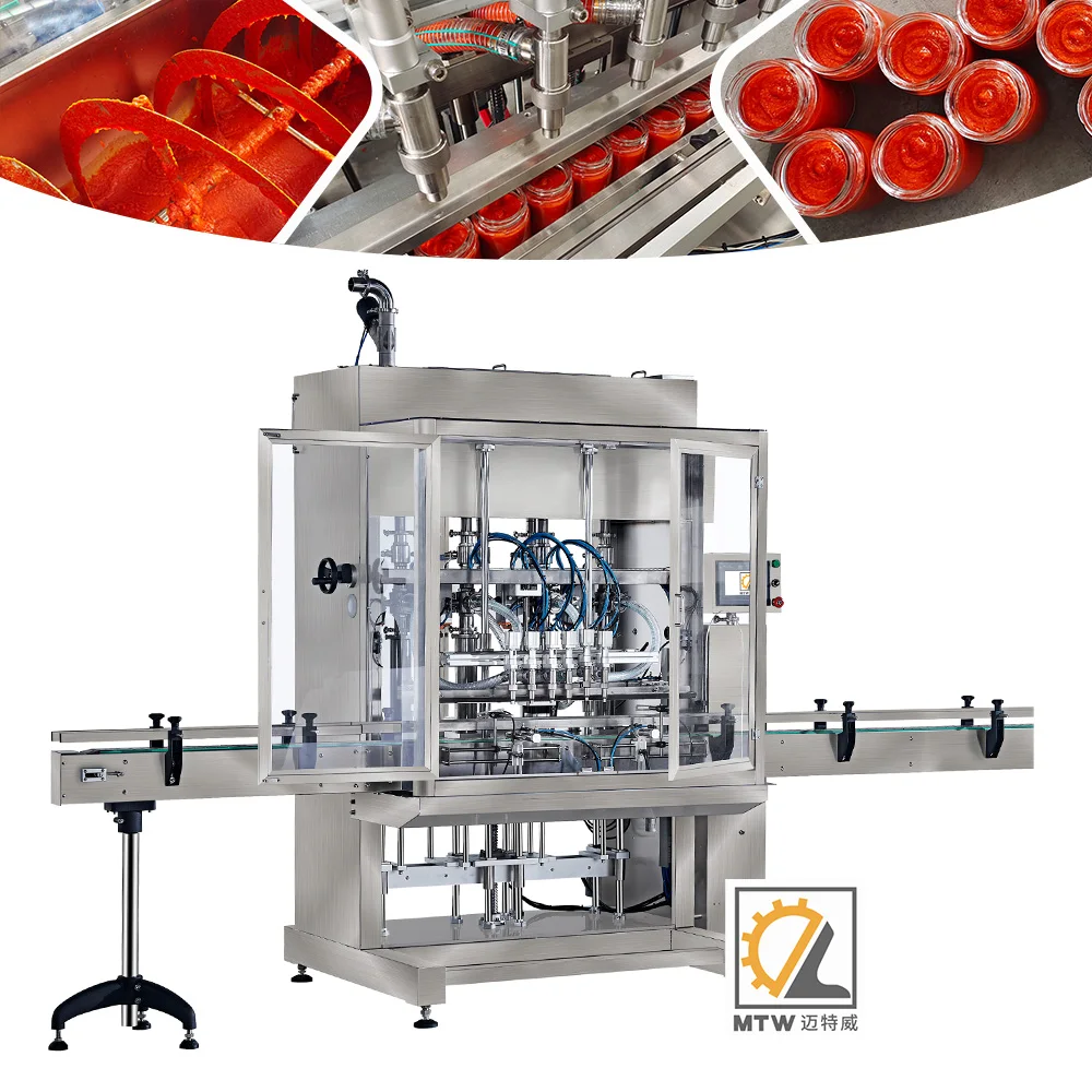 MTW multi-function full automated piston type ketchup / tomato paste /salad paste  filling and sealing machine production line