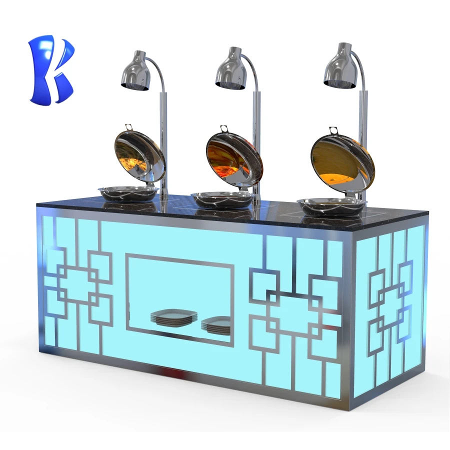 OKEY Restaurant hotel kitchen equipment list luxury marble buffet led bar counter