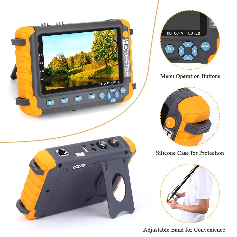 8W CCTV Tester analog 8MP AHD TVI CVI Mini Monitor Cameras CVBS Tester Kamery VGA R485 Video Tester