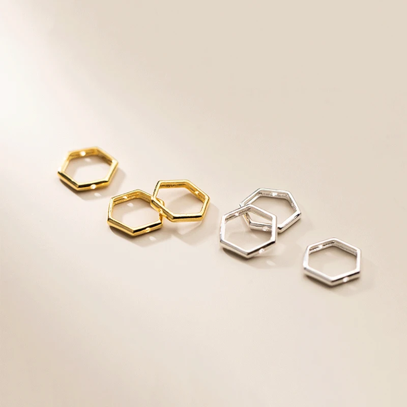  925 sterling silver hexagon bead frame diy bracelet material jewelry accessories