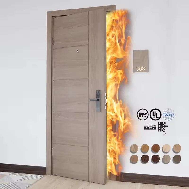Factory Hot Sales BS/EN Certificate 20 30 45 60 90 Minute Wooden Fire Rated Doors For UK 1/2 Hour Fire Rated Door