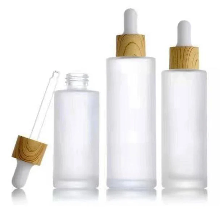Frosted Glass Roll On Bottles Essential Oil Spray Bottles With Eye Dropper And Bamboo Lids Perfume Sample Bottles