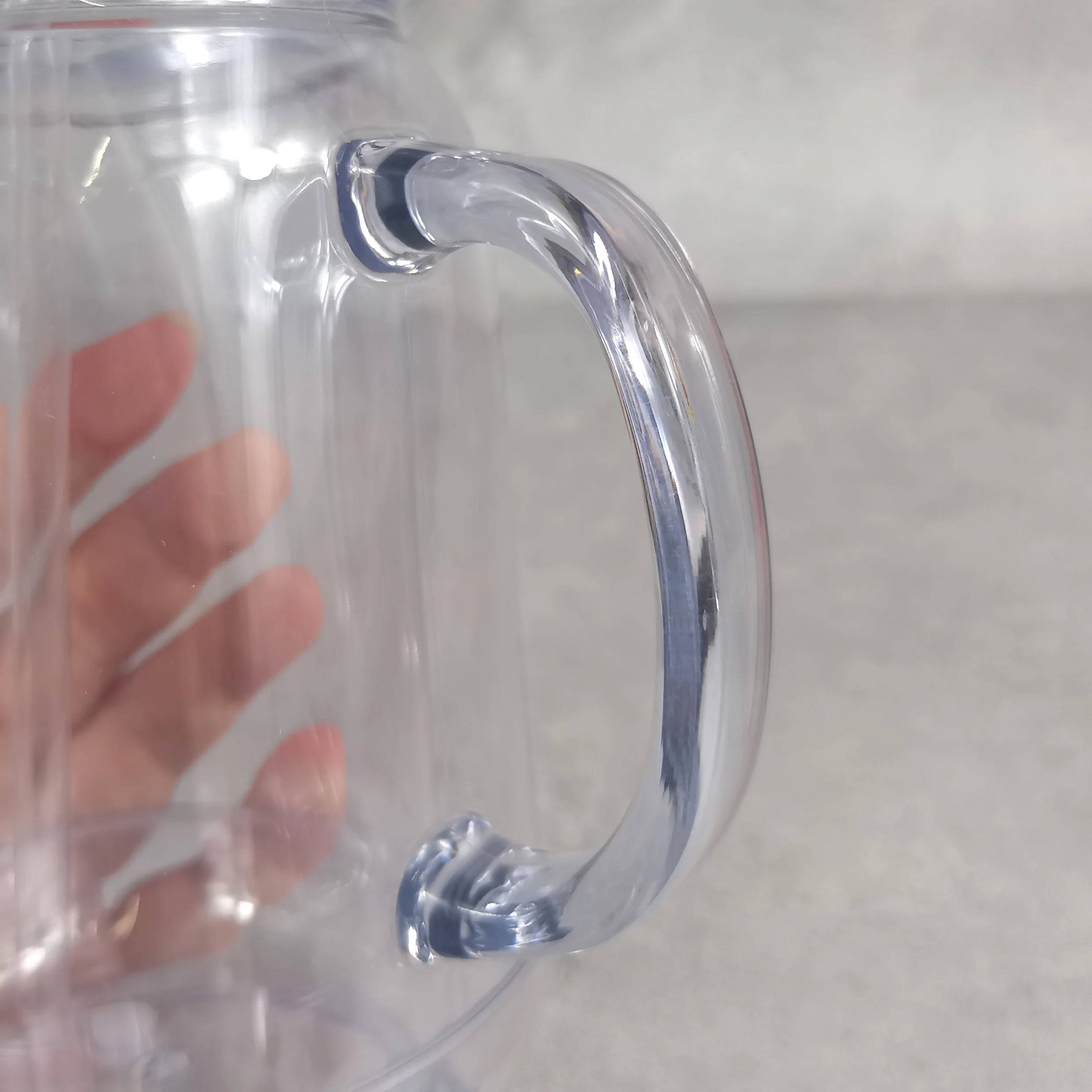 Eco-friendly Acrylic snow globe 20oz clear can cups jar with handle double walled clear plastic water bottle for uv dtf sticker