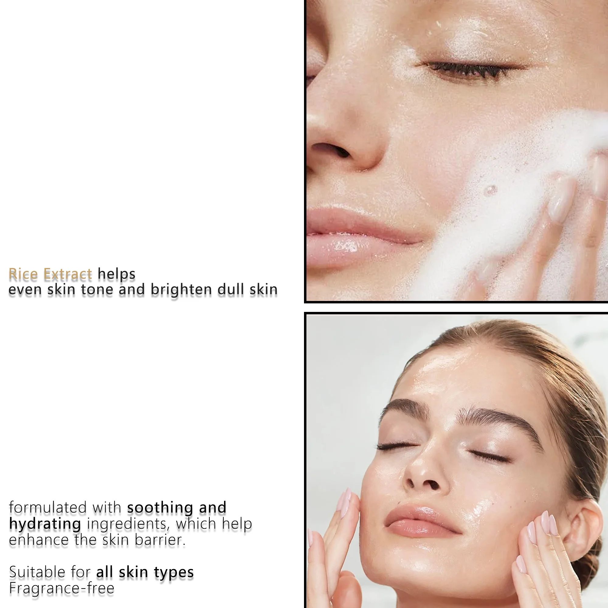 Private Label Rice Enzyme Powder Cleanser Exfoliating Gentle Soft Skin Facial Wash For Sensitive Skin