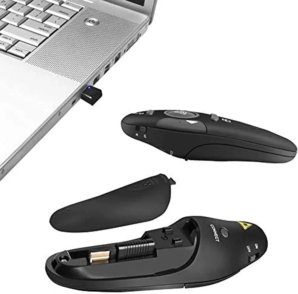 Wireless Presenter Remote Radio Frequency 2.4GHz USB Remote Control for Presentation PowerPoint Presentation clicker for Mac/Key