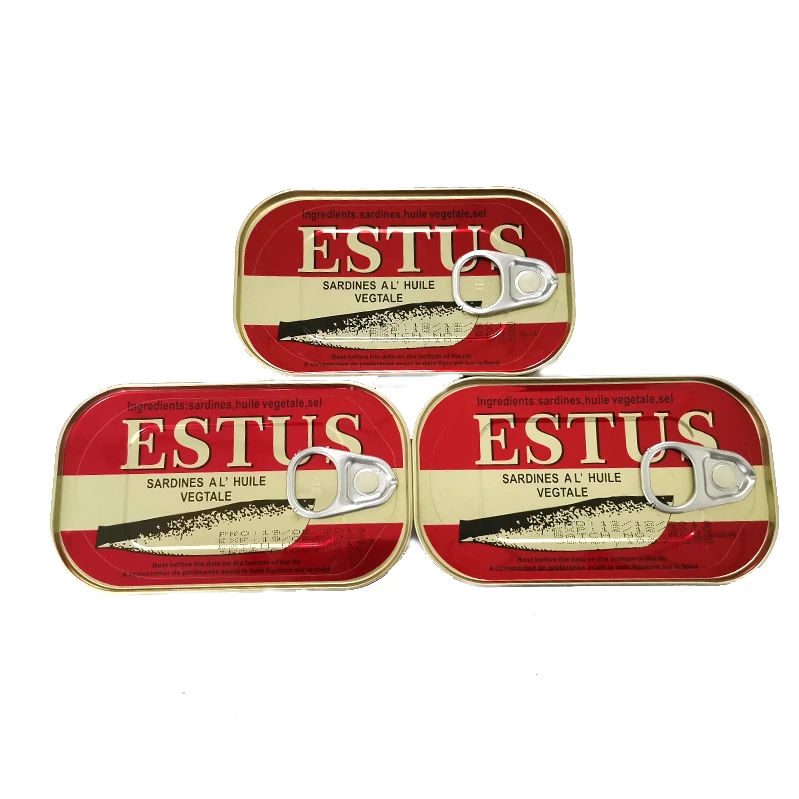 125g 50tins Cheap Price Canned Sardine Titus Fish in Vegetable Oil Body OEM Style Piece Packaging Pcs Weight Easy Shelf Origin