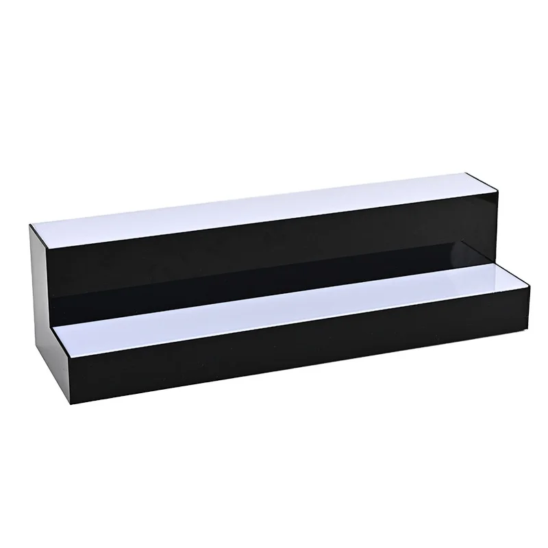 Custom LED Lighted Liquor Bottle Display Shelf 2 Step Illuminated Bar Bottle Shelf Lighted Bar Stand Acrylic Mounted Wine Racks