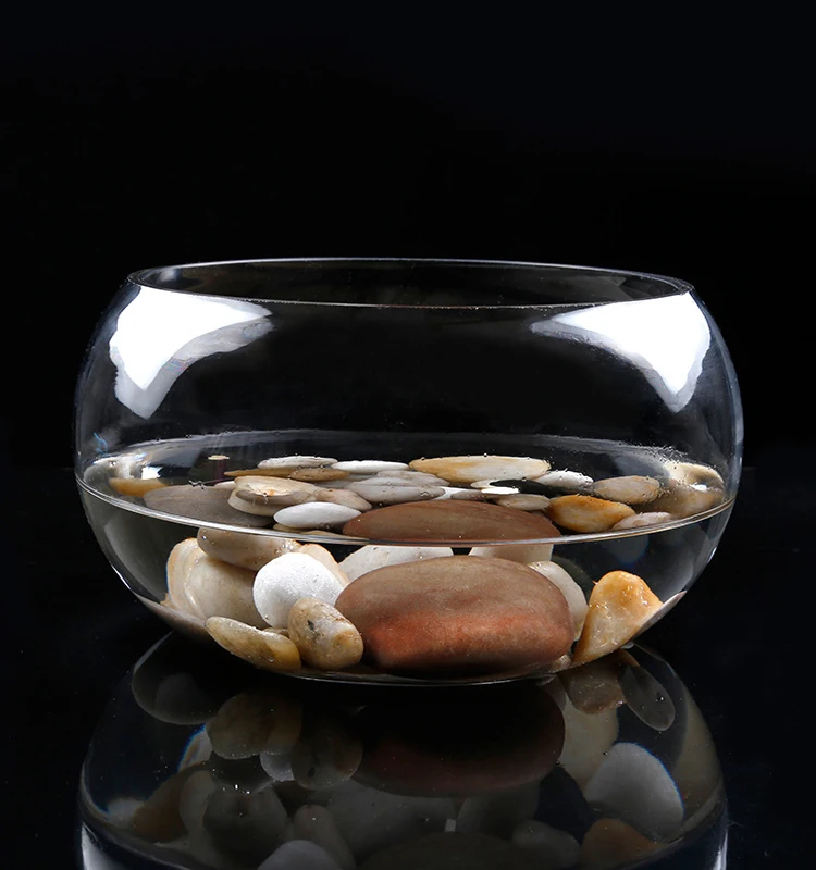 Wholesale Goldfish Bowl Small Round Clear Glass Fish Bowl Decoration Large Aquarium Tank