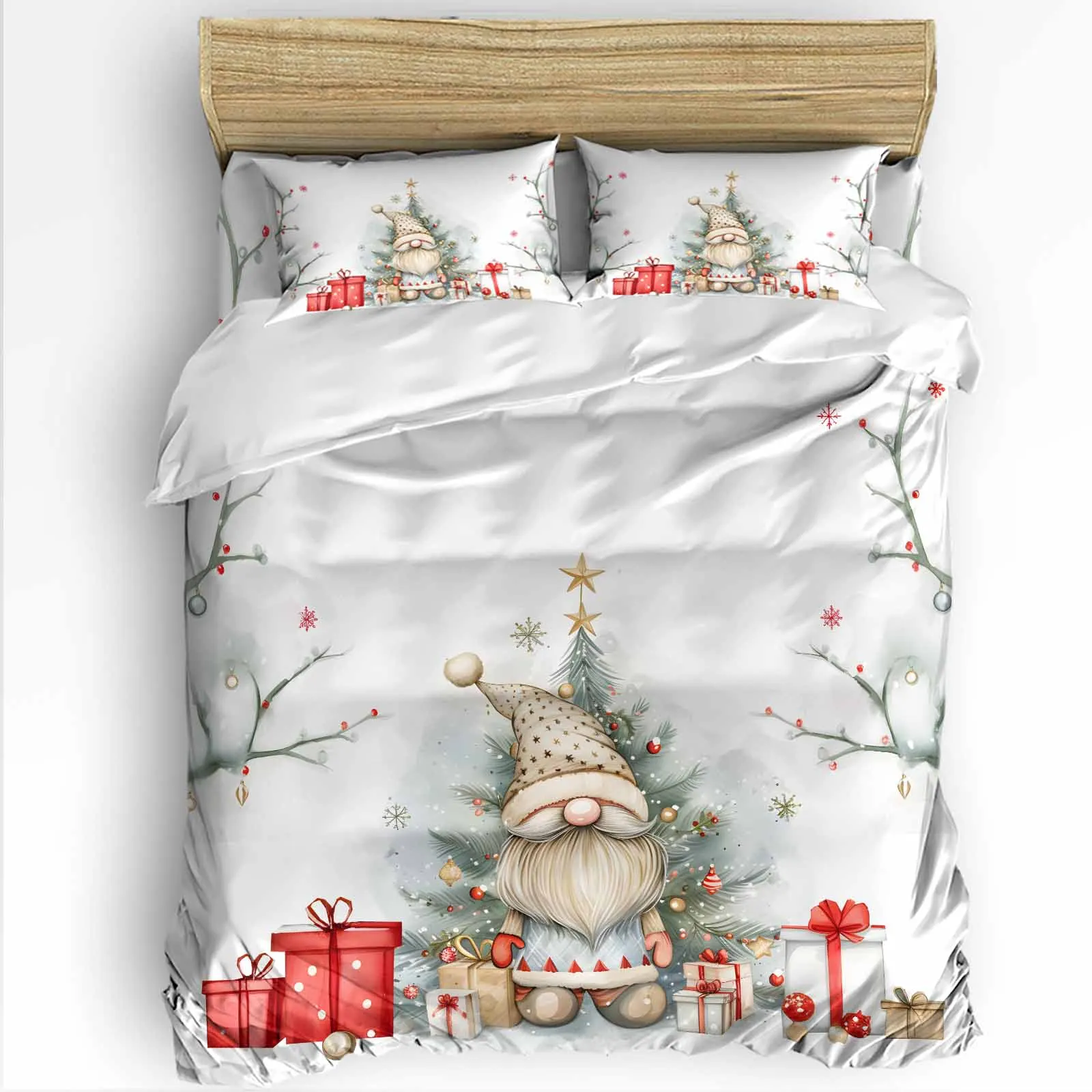 Christmas Gift Designer Soft Polyester Bed 4 Pieces Quilt Bedding Set Wholesale Custom Printed Comforter Bed Sheets Set