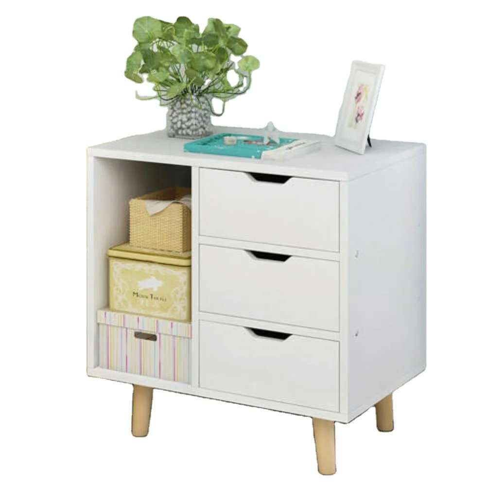 Bedside Cabinet Chipboard Open Compartment and Shelf Bedroom Nightstand Sofa Bed Side End Table Home Storage Organiser High