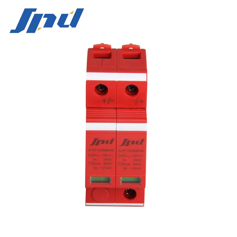 Jinli 600V solar DC SPD Однофазное устройство защиты от перенапряжения, тип 2 JLSP-GD600/40/2P