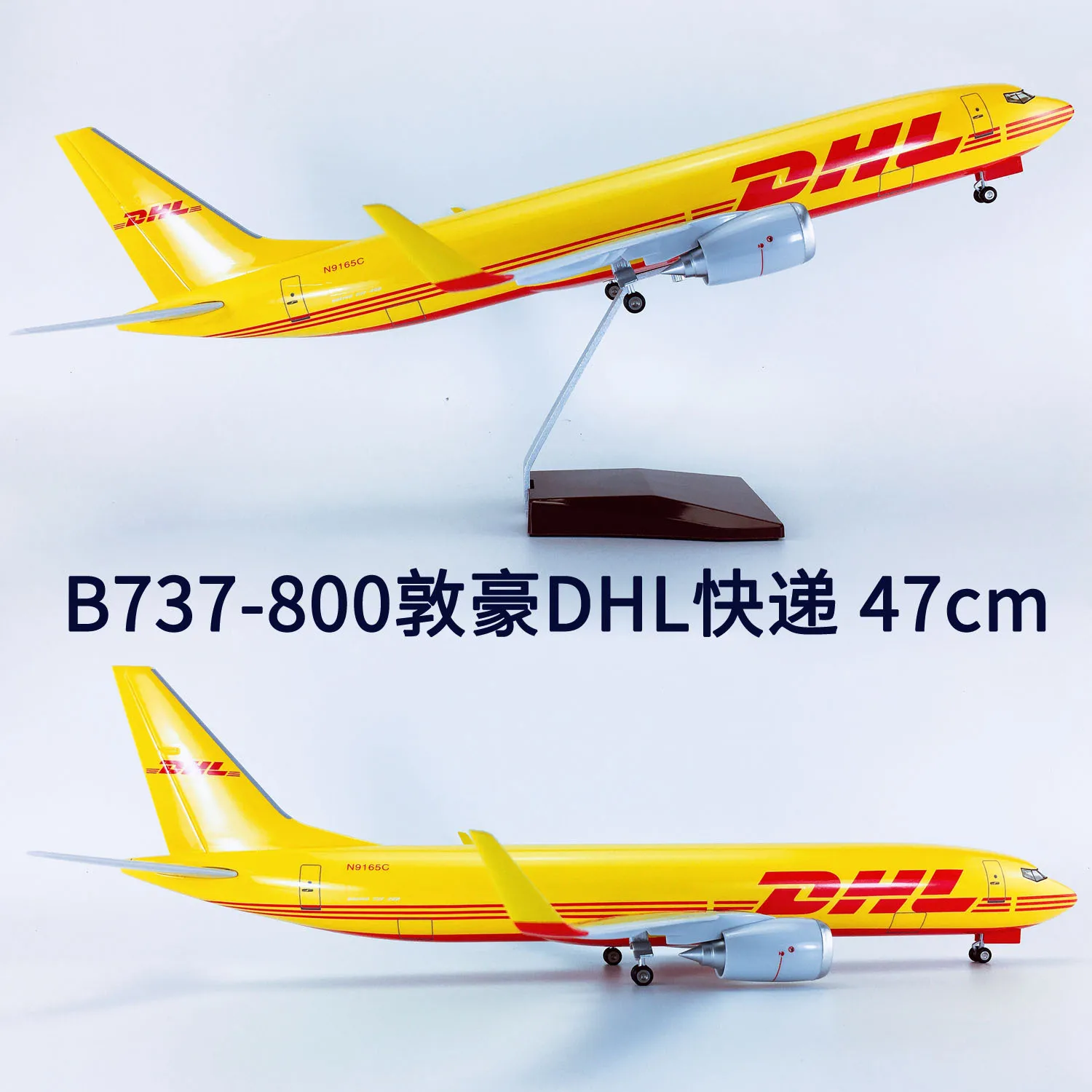 1/80 Scale 47cm DHL Airlines Boeing 737-800 Plane Diecast Resin Airplane Model with landing gear