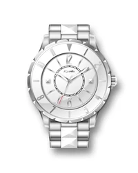 TIME BOX TC517B oem custom logo PVD glod plating 316L stainless steel with ceramic band enamel dial ronda quartz watch