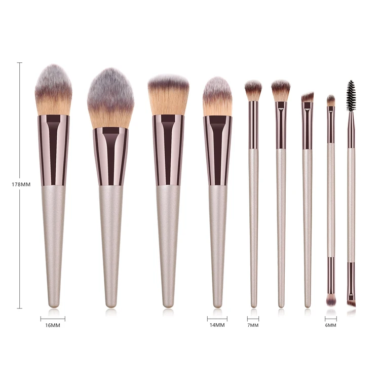 Make Up Brush Set 9pcs Delicate Makeup Brushes Powder Foundation Contour and Eye Brushes 2019 New Model