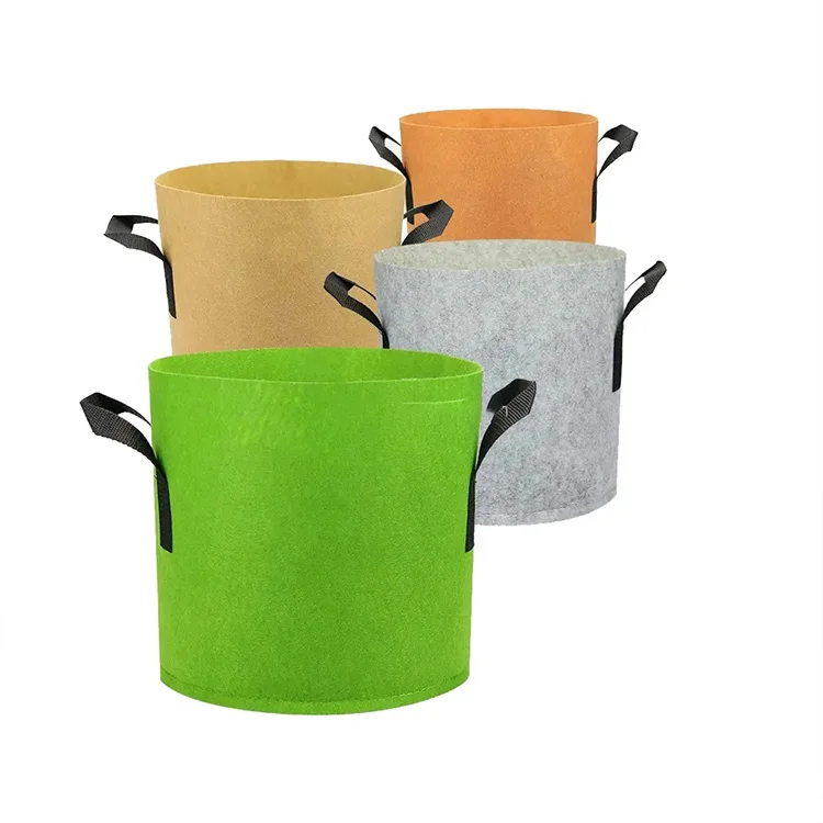 Custom OEM 1-1000 Gallon Vegetable Potato Garden Heavy Duty Aeration Non-woven Felt Fabric Pot Planting plastic grow bag