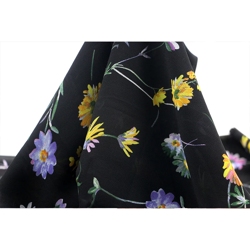 WI-A08 composite material 85gsm fabric flowers roll in chiffon for dress