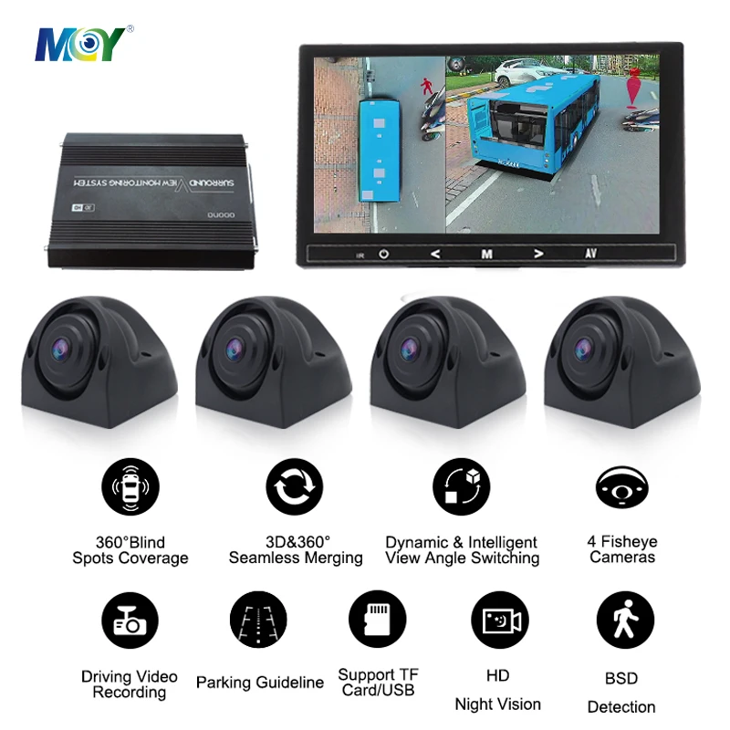 360 Camera Car System BSD Alarm AI 360 Camera Car System 3D New Bird View Camera System