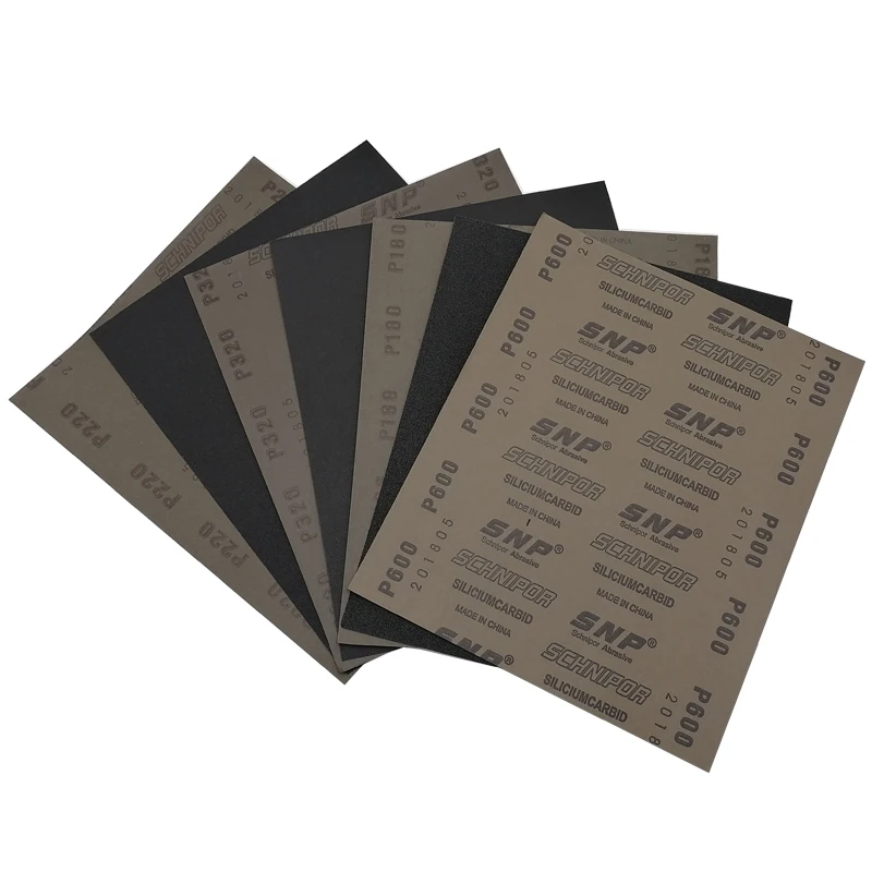 High Quality Silicon Carbide Wet and Dry Sandpaper Waterproof Abrasive Sandpapers Grit 60 to 2000 for  polishing