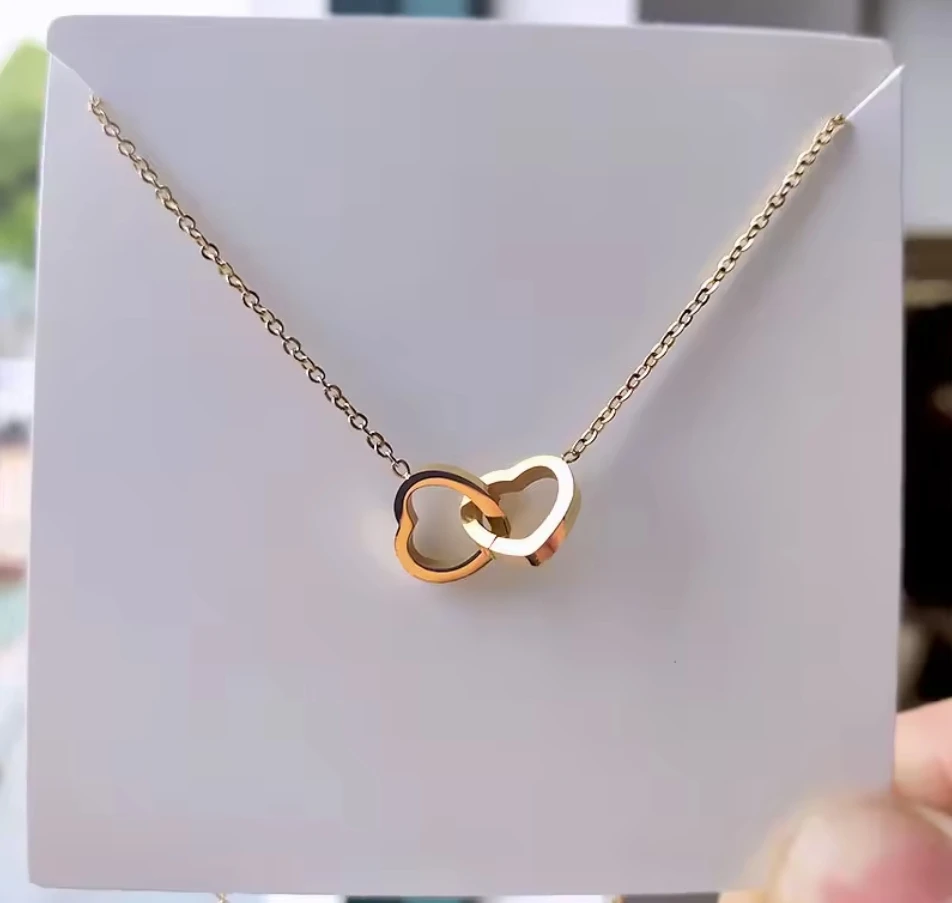 NJC Wholesale Fashion Women Jewelry Stainless Steel Design Hollow Out Love Heart Pendant Necklace