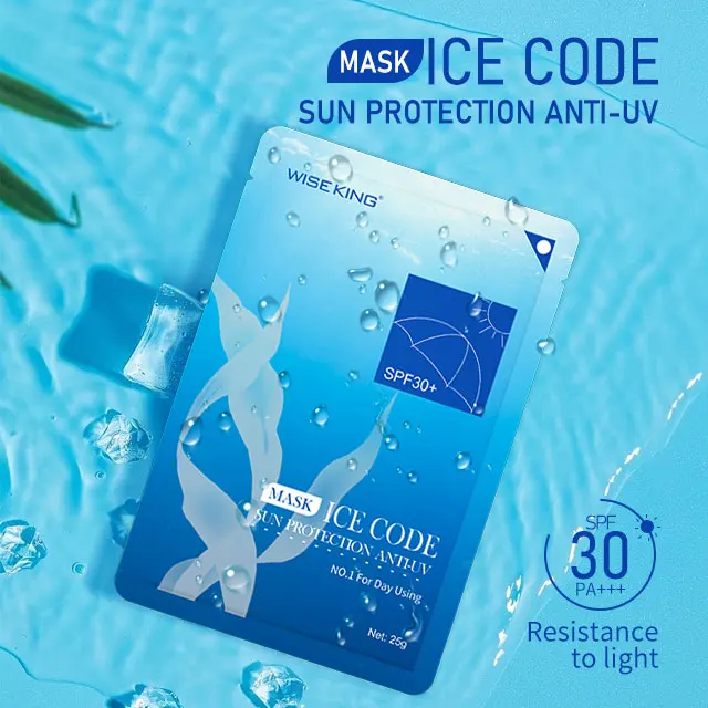 WISEKING koreans sunscreen SPF 30 cosmetics facial mask with cotton sheet deep seaweed essence for skin care moisturizing