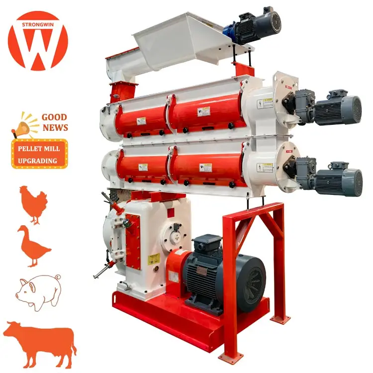 Strongwin 5 tons per hour animal feed pellet machine feed mill machineries for layers feed