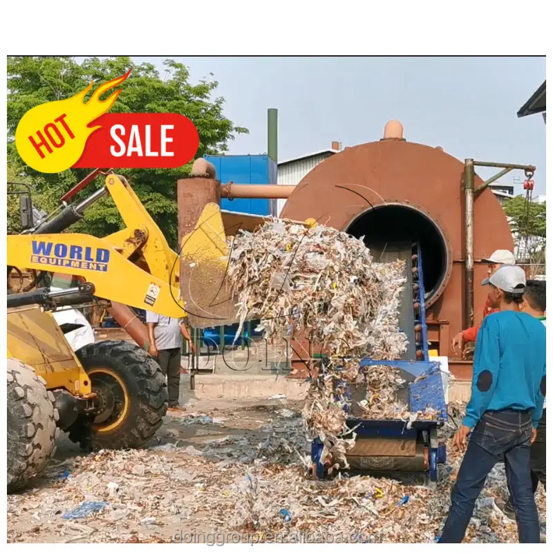 Waste woven plastic bag recycling pyrolysis plant agricultural plastic film waste treatment pyrolysis machine