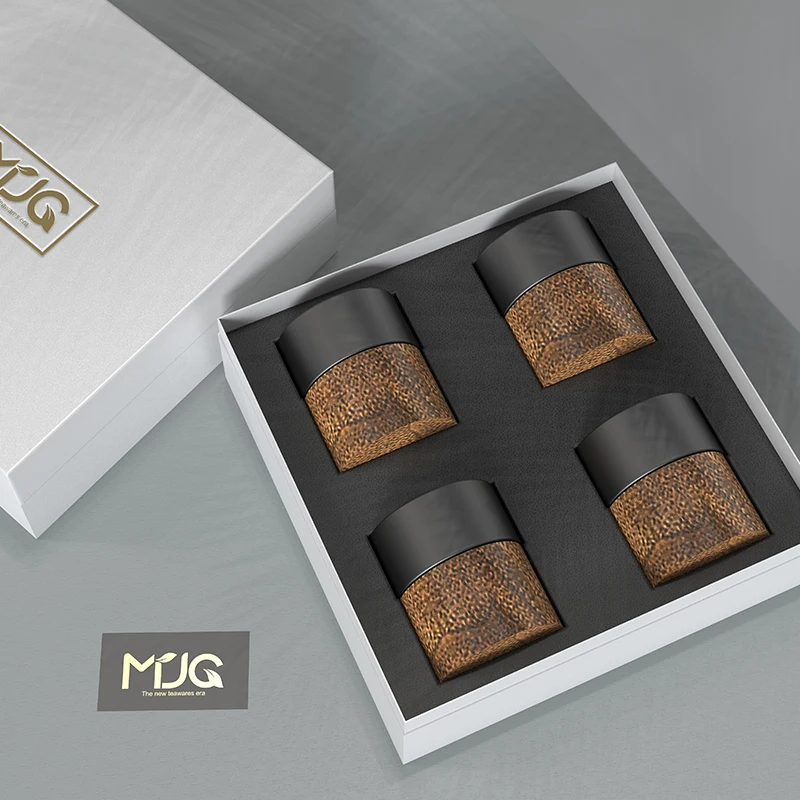 DHPO Custom logo water cup ceramic coffee mug with bamboo bottom Strong magnetic design wooden porcelain mug