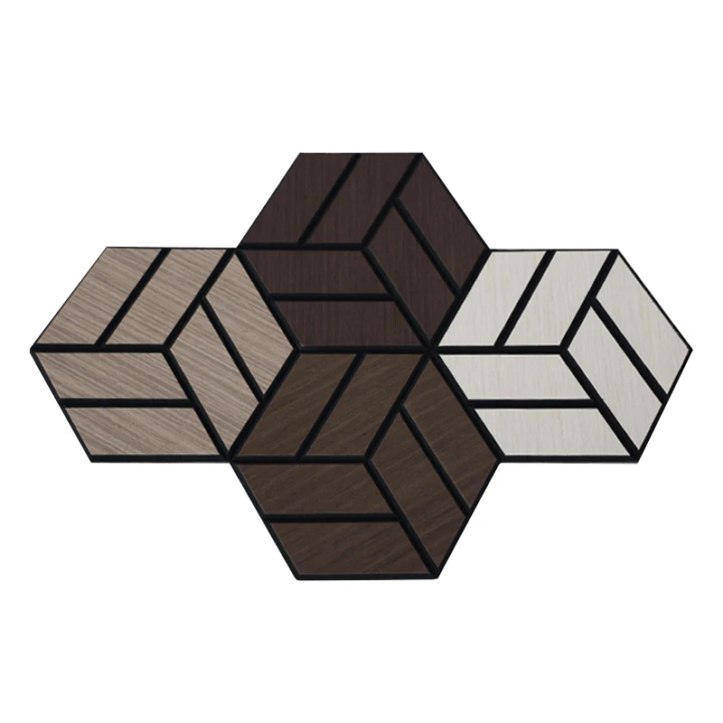 Soundproof MDF Polyester Fiber 3D Wooden Acoustic Slats wall Panel wall board music halls Studios Akupanel well panel