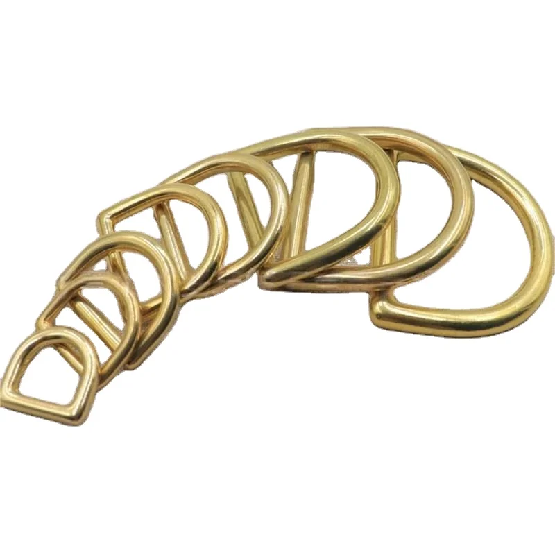 YYX Pure Brass Seamless D Buckle D Ring Brass Bag Buckle High-grade Luggage Leather Hardware Accessories