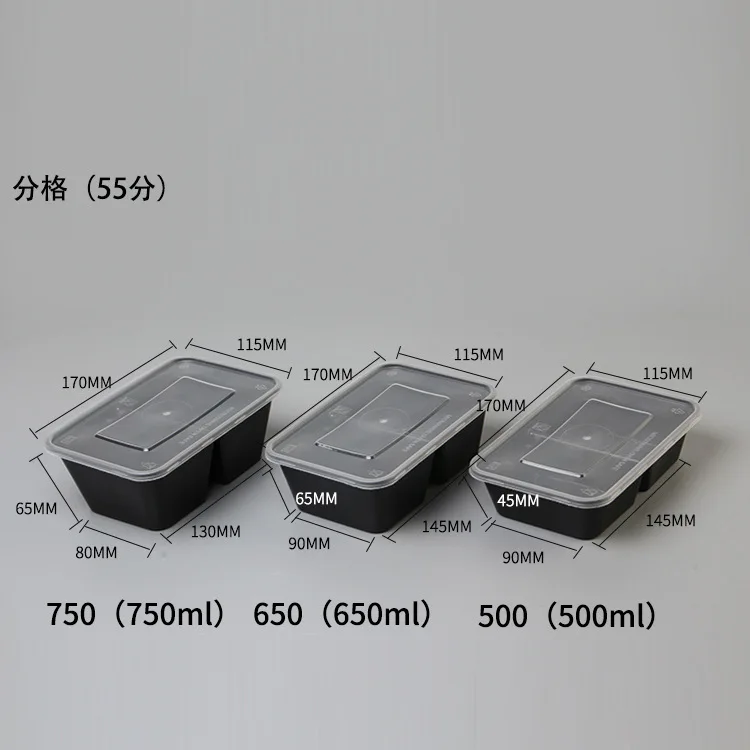 BPA free disposable microwave clear pp plastic rectangular food container with lid