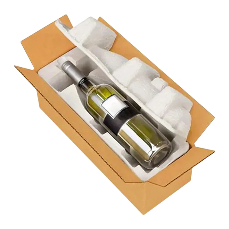 Responsible Wine Packaging Earth-Conscious Biodegradable Bagasse Pulp Trays Safe guarding Bottles and Ecosystems