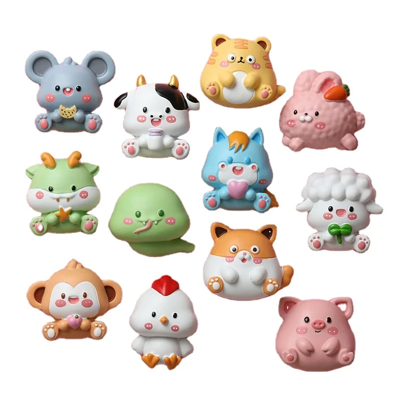 Cartoon Refrigerator Magnet Rabbit China-Chic Refrigerator Decoration Small Gift Resin Photo Wall Cultural Creative Product
