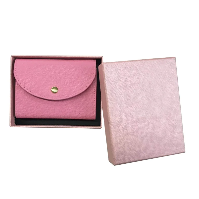 
2021 leather PU cover purse hand bag wallet credit card holder with color box gift box 