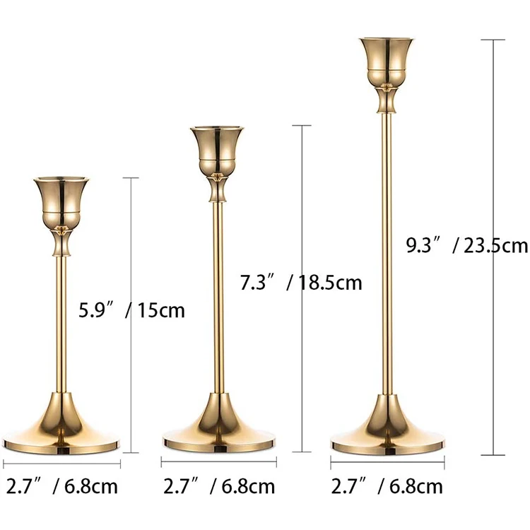 Golden Brass Vintage Exquisite Metal Candle Holder