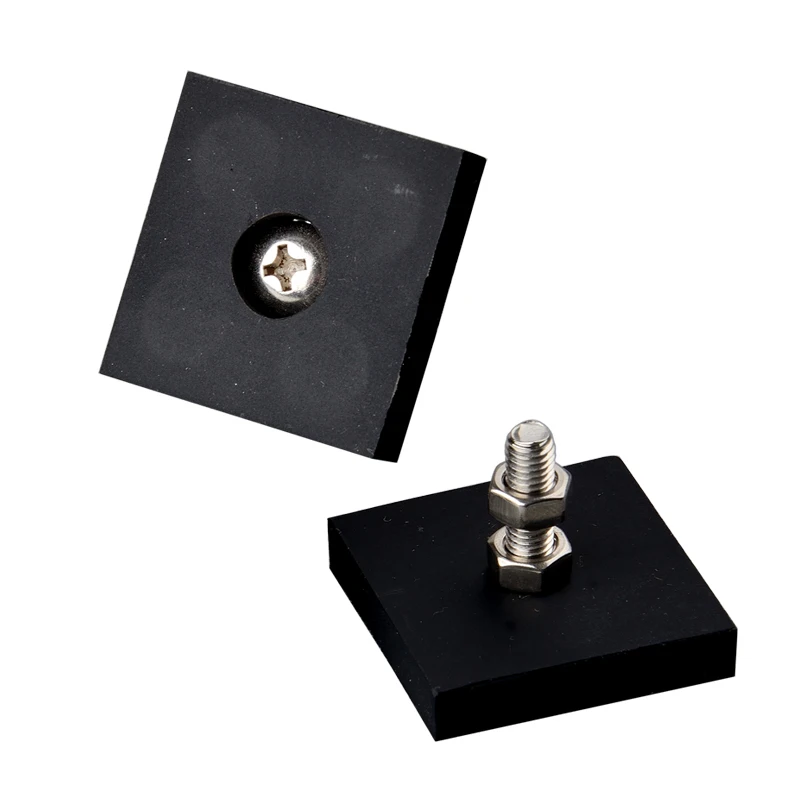 Anti-Scratch Rubber Mounting Cube Magnets Bolt mount 32mm Black Coated Neodymium Magnet N52 M5 Hole
