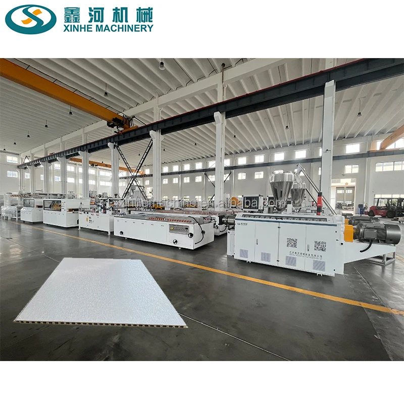 Decorative materials 400*8 integrated wall panels Bamboo fiber wall panel extruder production line high-speed making machine
