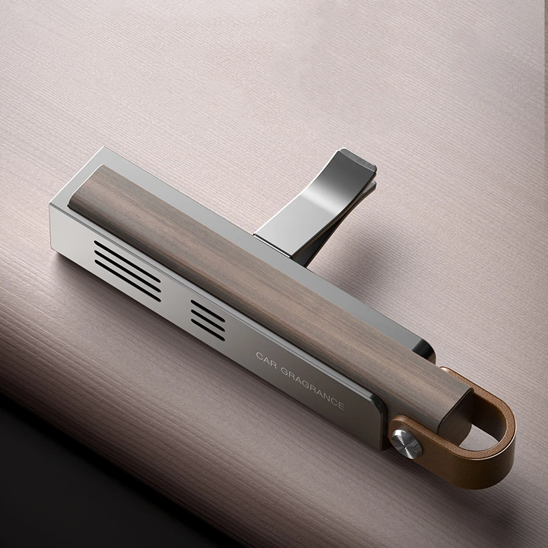 Car Use Air Purification Aromatherapy Diffuser Alloy Vehicle Mount Aroma Scents for All Cars Wood Material Solid Perfume for Car