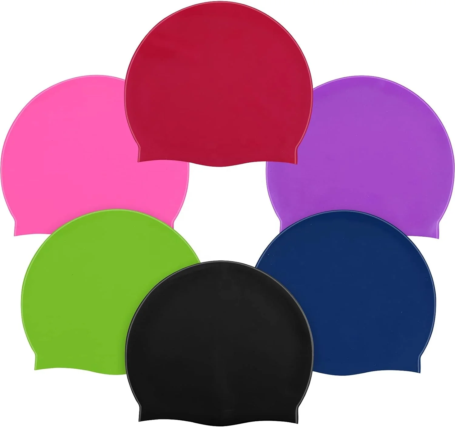 Solid Color Silicone Swimming Pool Bonnet with Bone Premium Swim Caps Women Long Hair Silicon Water proof Swimming cap