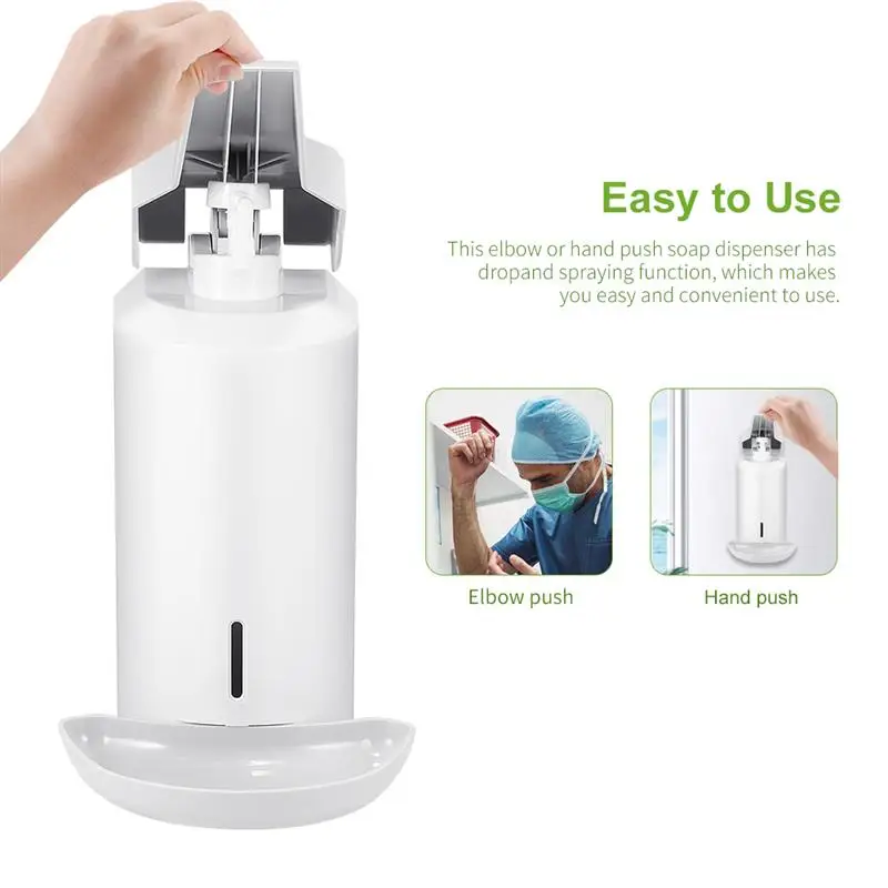 Wholesale ABS plastic 1000ml elbow sanitizer spray soap dispenser for hospital Hotel