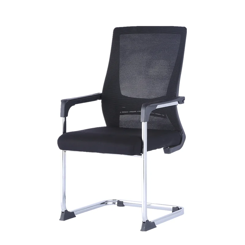 Cheap meeting visitor waiting reception fixed bow leg mesh training staff office chair