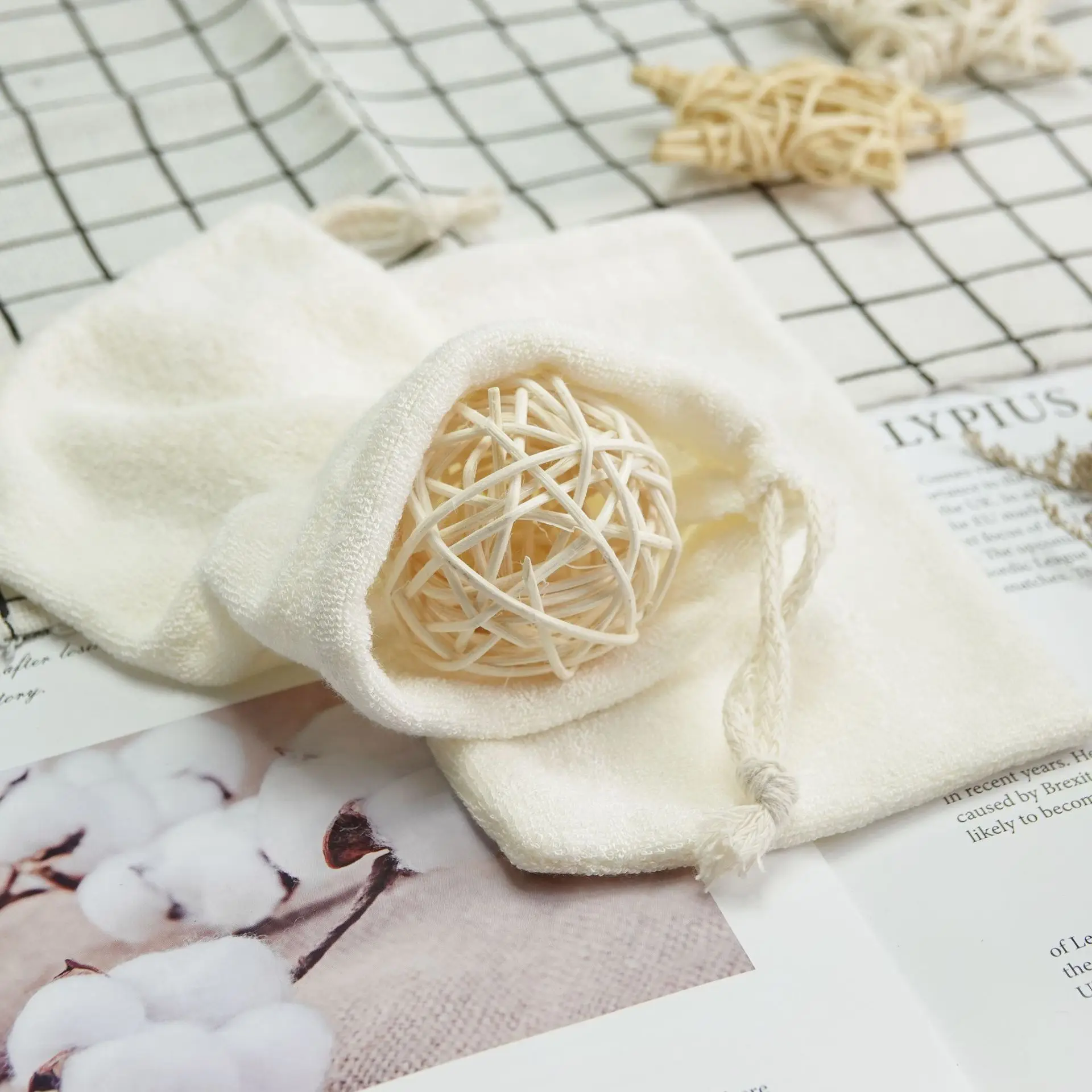 Bamboo Fiber Soap Bag Clean Bamboo Soap Protector Natural Bath Soap Bag