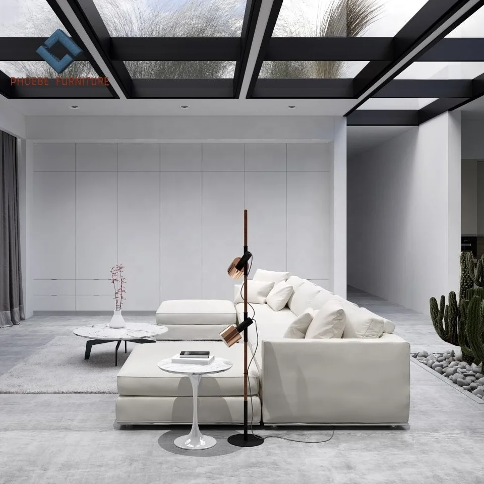 Contemporary style minimalist design modular corner sectional sofa living room furniture