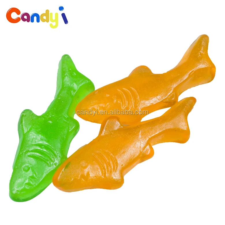 Factory price crystal animal fruity sour shark shape gummy candy