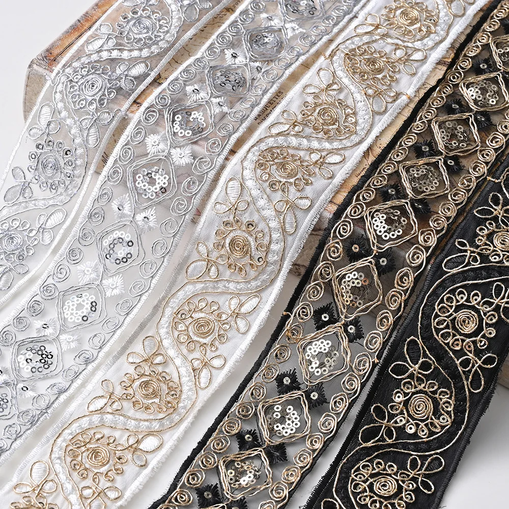 Manufacturer Lot Stock Ethnic African Style Trim Jacquqrd Embroidery Trim