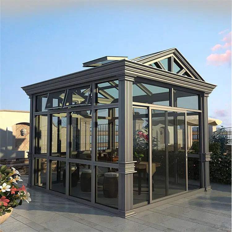 UNIFIVE 4 Season Glass House Aluminum Framed Glass Sunroom China Luxurious Free Standing Aluminium Sun Room Customized