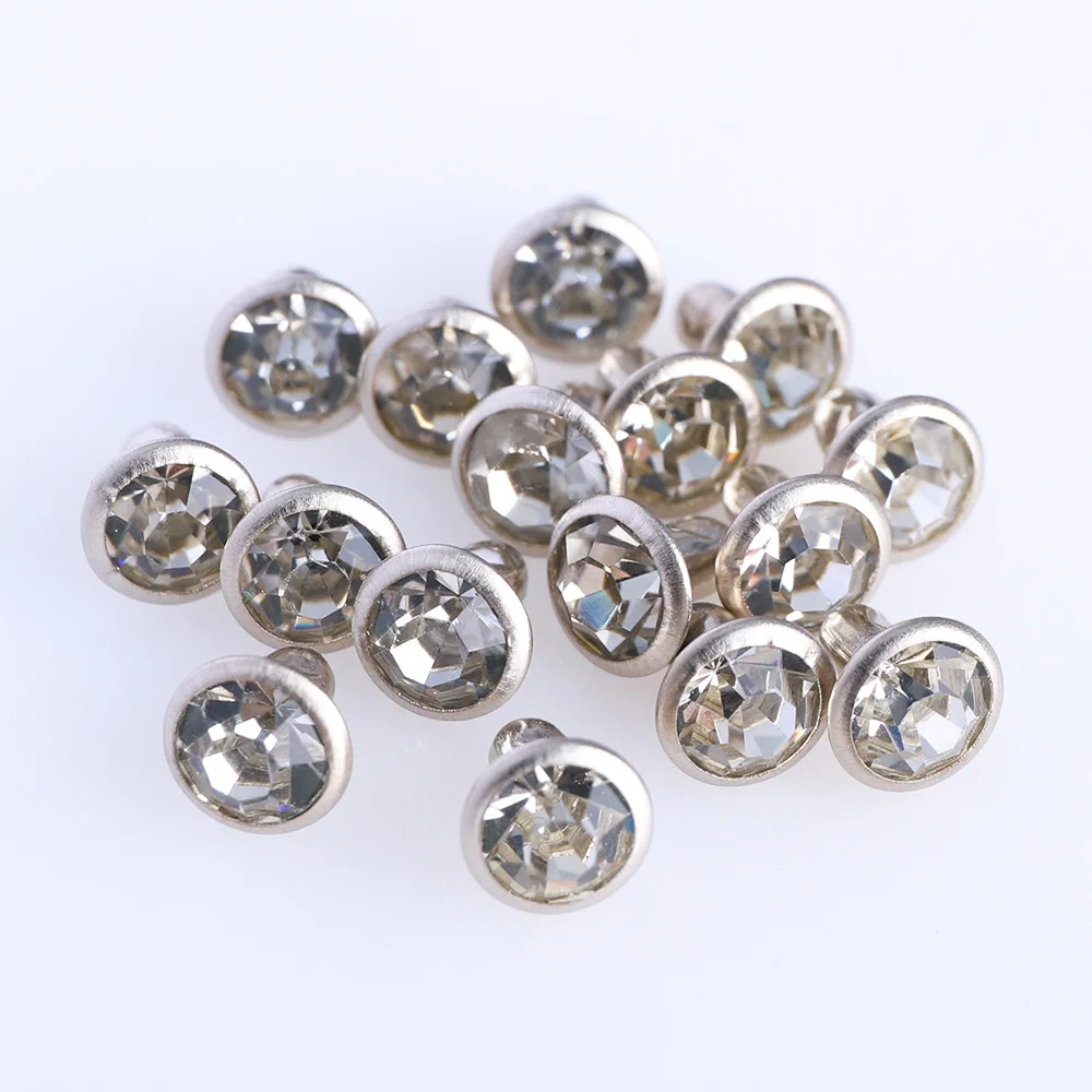 QIYI Glass Rhinestone Rivets Studs Spikes Brass Strass Decoration Horse Bridle Glass Stones For Leather Clothes Shoes