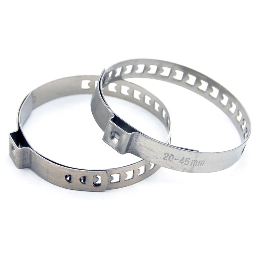
Adjustable single ear stepless hose clamp with 5mm / 7mm bandwidth 